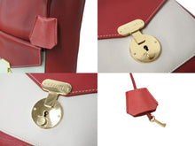 Load image into Gallery viewer, CELINE セリーヌ ショルダーバッグ レターバッグ フィービー期 バイカラー レザー ゴールド金具 レッド ベージュ 美品 中古 65322