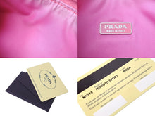 画像をギャラリービューアに読み込む, PRADA プラダ ホーボー ハンドバッグ MV515 トライアングルロゴ テスートナイロン ピンクベージュ 美品 中古 65323 