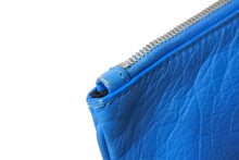 Load image into Gallery viewer, BALENCIAGA バレンシアガ スーパーマーケット クラッチバッグ 528147 レザー ブルー グレー シルバー金具 美品 中古 65324