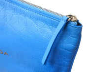 Load image into Gallery viewer, BALENCIAGA バレンシアガ スーパーマーケット クラッチバッグ 528147 レザー ブルー グレー シルバー金具 美品 中古 65324