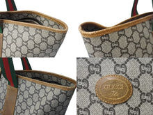画像をギャラリービューアに読み込む, GUCCI グッチ トートバッグ オールドグッチ シェリーライン GG柄 PVCレザー ゴールド金具 グリーン レッド ブラウン 良品 中古 65325 