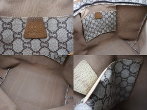 GUCCI グッチ トートバッグ オールドグッチ シェリーライン GG柄 PVCレザー ゴールド金具 グリーン レッド ブラウン 良品 中古 65325 