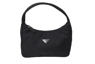 PRADA プラダ ホーボー ハンドバッグ ショルダーバッグ MV515 トライアングルロゴ テスートナイロン ブラック 美品 中古 65331