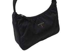 PRADA プラダ ホーボー ハンドバッグ ショルダーバッグ MV515 トライアングルロゴ テスートナイロン ブラック 美品 中古 65331