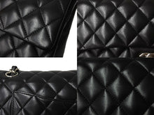 Load image into Gallery viewer, 極美品 CHANEL シャネル チェーンショルダーバッグ マトラッセ25 Wフラップラップ ラムスキン ブラックシルバー 18番台 中古 65332