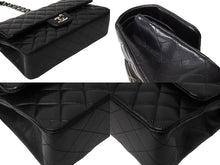 Load image into Gallery viewer, 極美品 CHANEL シャネル チェーンショルダーバッグ マトラッセ25 Wフラップラップ ラムスキン ブラックシルバー 18番台 中古 65332