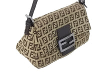 画像をギャラリービューアに読み込む, FENDI フェンディ マンマバケット ハンドバッグ ズッキーノ柄 キャンバス レザー ブラウン シルバー金具 美品 中古 65334 