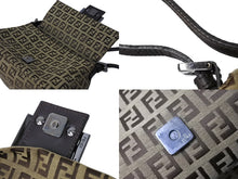 画像をギャラリービューアに読み込む, FENDI フェンディ マンマバケット ハンドバッグ ズッキーノ柄 キャンバス レザー ブラウン シルバー金具 美品 中古 65334 