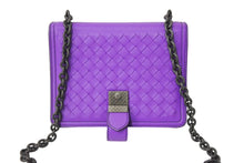 Load image into Gallery viewer, BOTTEGAVENETA ボッテガヴェネタ チェーンショルダーバッグ イントレチャート WS7490 手鏡 レザー パープル 美品 中古 65336