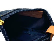 画像をギャラリービューアに読み込む, ChristianDior クリスチャンディオール コインケース サドルバッグ型 RU 0021 デニム レザー ネイビー ブラウン 美品 中古 65337