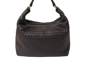 BOTTEGAVENETA ボッテガヴェネタ ショルダーバッグ イントレチャート 181347 V7782 1301 ラムスキン ブラウン 美品 中古 65339