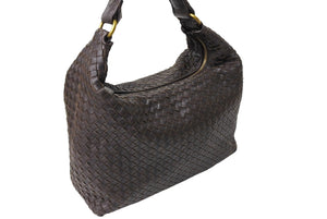 BOTTEGAVENETA ボッテガヴェネタ ショルダーバッグ イントレチャート 181347 V7782 1301 ラムスキン ブラウン 美品 中古 65339