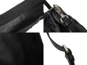 PRADA プラダ リボン 2wayショルダーバッグ ハンドバッグ トライアングルロゴ BN1677 レザー ブラック シルバー 美品 中古 65340