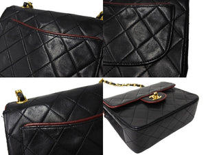 CHANEL シャネル ショルダーバッグ ココマーク 11番台 2007年 ミニマトラッセ ラムスキン ブラック ゴールド金具 美品 中古 65350