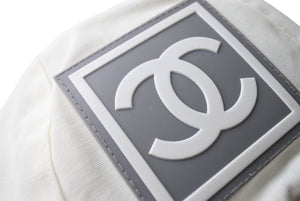 CHANEL シャネル ココマーク スポーツライン ニット帽 ジェニー愛用 ポリアミド コットン ホワイト ベージュ M 美品 中古 65352