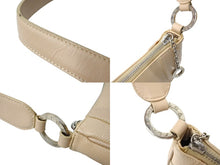Load image into Gallery viewer, BVLGARI ブルガリ アクセサリーポーチ ショルダーバッグ レザー ベージュ シルバー金具 美品 中古 65355