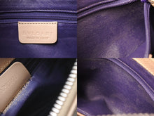 Load image into Gallery viewer, BVLGARI ブルガリ アクセサリーポーチ ショルダーバッグ レザー ベージュ シルバー金具 美品 中古 65355