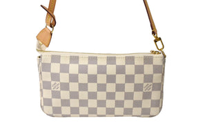 極美品 LOUIS VUITTON ルイヴィトン ポシェットアクセソワール アクセサリーポーチ ダミエ ハンドバッグ N51986 ホワイト 中古 65362