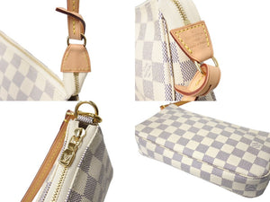 極美品 LOUIS VUITTON ルイヴィトン ポシェットアクセソワール アクセサリーポーチ ダミエ ハンドバッグ N51986 ホワイト 中古 65362