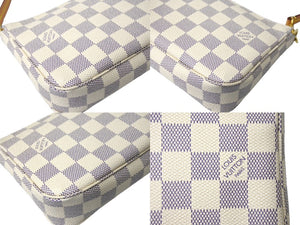 極美品 LOUIS VUITTON ルイヴィトン ポシェットアクセソワール アクセサリーポーチ ダミエ ハンドバッグ N51986 ホワイト 中古 65362