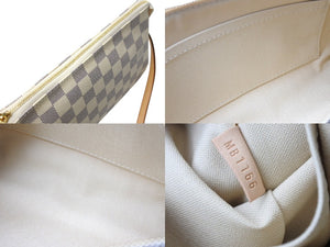 極美品 LOUIS VUITTON ルイヴィトン ポシェットアクセソワール アクセサリーポーチ ダミエ ハンドバッグ N51986 ホワイト 中古 65362