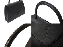 画像をギャラリービューアに読み込む, YVES SAINT LAURENT イヴサンローラン ハンドバッグ YSLロゴ ブラック レザー YS3339CH10 ゴールド金具 美品 中古 65364 