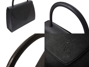 YVES SAINT LAURENT イヴサンローラン ハンドバッグ YSLロゴ ブラック レザー YS3339CH10 ゴールド金具 美品 中古 65364 