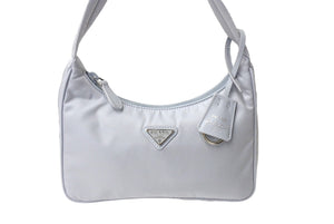 未使用 PRADA プラダ ハンドバッグ ワンショルダー ナイロン ホーボー Re-Edition 2000 1NE515 ブルー 中古 65367 