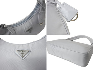 未使用 PRADA プラダ ハンドバッグ ワンショルダー ナイロン ホーボー Re-Edition 2000 1NE515 ブルー 中古 65367 