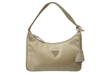 以前同様 PRADA プラダ ハンドバッグ ワンショルダー ホーボー 2000年版 ナイロン 1NE515 ナイロン ベージュ 中古 65369 