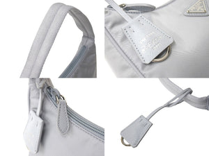 未使用 PRADA プラダ ハンドバッグ ワンショルダー ホーボー 2000年版 ナイロン 1NE515 ナイロン ブルー 中古 65370 