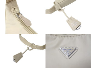未使用 PRADA プラダ ハンドバッグ ワンショルダー ホーボー 2000年版 ナイロン 1NE515 ナイロン ベージュ 中古 65371 
