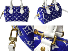 Load image into Gallery viewer, Louis Vuitton ルイ ヴィトン LVマッチ スピーディ バンドリエール20 2wayバッグ ICタグ M20751 ブルー ホワイト 美品 中古 65381