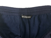 Load image into Gallery viewer, BALENCIAGA バレンシアガ 20AW BB刺繍 トラックパンツ サイドライン ロゴ ジャージ ネイビー ホワイト サイズ48 美品 中古 65382