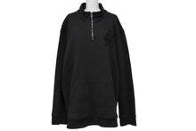 Load image into Gallery viewer, CHROME HEARTS クロムハーツ スウェット トレーナー ダガーハーフジップ クロスパッチ ブラック シルバー925 XL 美品 中古 65383