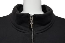 Load image into Gallery viewer, CHROME HEARTS クロムハーツ スウェット トレーナー ダガーハーフジップ クロスパッチ ブラック シルバー925 XL 美品 中古 65383