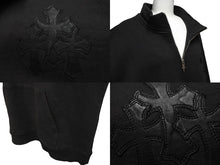 Load image into Gallery viewer, CHROME HEARTS クロムハーツ スウェット トレーナー ダガーハーフジップ クロスパッチ ブラック シルバー925 XL 美品 中古 65383