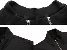 Load image into Gallery viewer, CHROME HEARTS クロムハーツ スウェット トレーナー ダガーハーフジップ クロスパッチ ブラック シルバー925 XL 美品 中古 65383