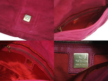 Load image into Gallery viewer, FENDI フェンディ マンマバケット ワンショルダーバッグ ラメ スエード レザー ショッキングピンク ゴールド金具 美品 中古 4b006540