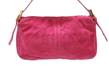 Load image into Gallery viewer, FENDI フェンディ マンマバケット ワンショルダーバッグ ラメ スエード レザー ショッキングピンク ゴールド金具 美品 中古 4b006540