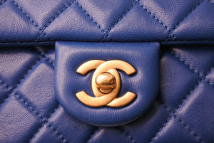 [USED/中古]CHANEL シャネル ショルダーバッグ ブルー ラムスキン ゴールド金具 Aランク 中古 65410
