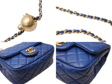 Load image into Gallery viewer, [USED/中古]CHANEL シャネル ショルダーバッグ ブルー ラムスキン ゴールド金具 Aランク 中古 65410