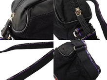 Load image into Gallery viewer, CHANEL シャネル スポーツライン ロゴ ショルダーバッグ 11番台 ブラック ナイロン ココマーク パンチング シルバー金具 良品 中古 65411