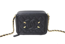 Load image into Gallery viewer, 極美品 CHANEL シャネル CCフィグリー ミニチェーンショルダーバッグ A84452 キャビアスキン ブラック ゴールド金具 中古 65412