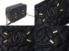 Load image into Gallery viewer, 極美品 CHANEL シャネル CCフィグリー ミニチェーンショルダーバッグ A84452 キャビアスキン ブラック ゴールド金具 中古 65412