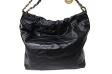 Load image into Gallery viewer, CHANEL シャネル 22 ハンドバッグ AS3260 プレート ブラック カーフ ゴールド金具 美品 中古 65416