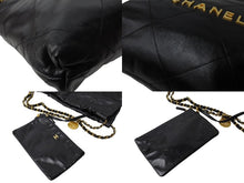 Load image into Gallery viewer, CHANEL シャネル 22 ハンドバッグ AS3260 プレート ブラック カーフ ゴールド金具 美品 中古 65416