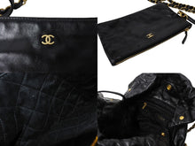 Load image into Gallery viewer, CHANEL シャネル 22 ハンドバッグ AS3260 プレート ブラック カーフ ゴールド金具 美品 中古 65416