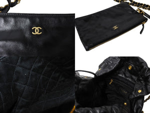 CHANEL シャネル 22 ハンドバッグ AS3260 プレート ブラック カーフ ゴールド金具 美品 中古 65416