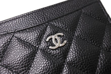 Load image into Gallery viewer, 新品同様 CHANEL シャネル カードケース ココマーク キャビアスキン シリアルランダム ブラック シルバー金具 中古 65417 正規品